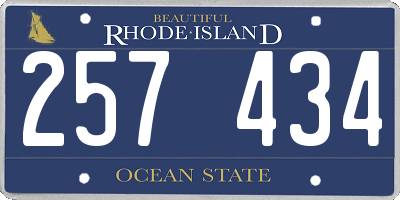 RI license plate 257434