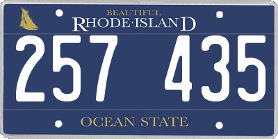 RI license plate 257435