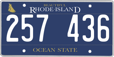 RI license plate 257436