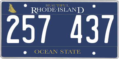 RI license plate 257437