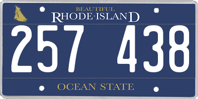 RI license plate 257438