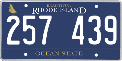 RI license plate 257439