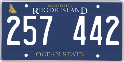 RI license plate 257442