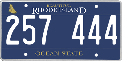RI license plate 257444