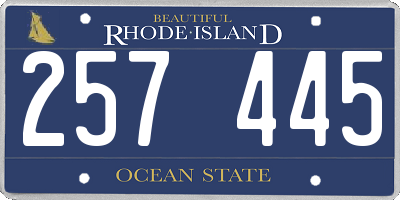 RI license plate 257445