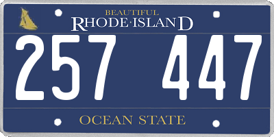 RI license plate 257447