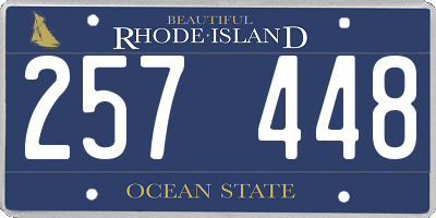 RI license plate 257448