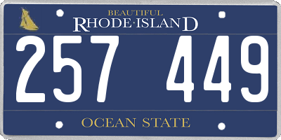 RI license plate 257449