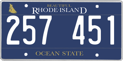 RI license plate 257451