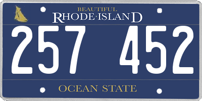 RI license plate 257452