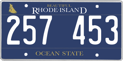 RI license plate 257453