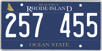 RI license plate 257455