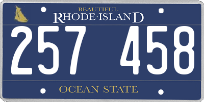 RI license plate 257458
