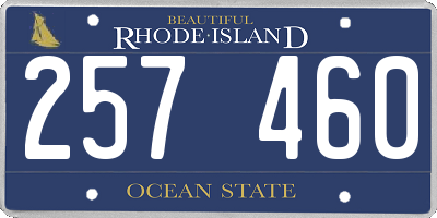 RI license plate 257460