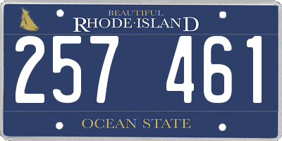 RI license plate 257461