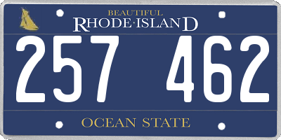 RI license plate 257462