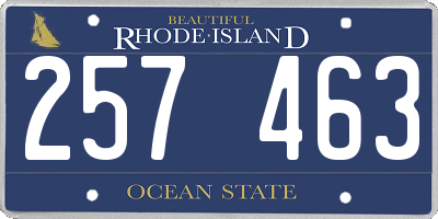 RI license plate 257463