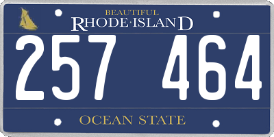 RI license plate 257464