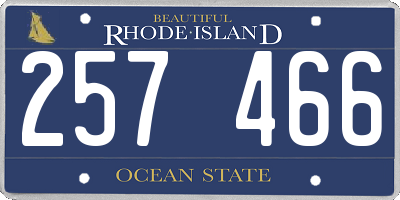 RI license plate 257466