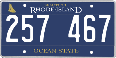 RI license plate 257467