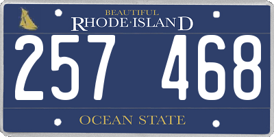RI license plate 257468