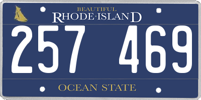 RI license plate 257469