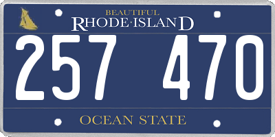 RI license plate 257470