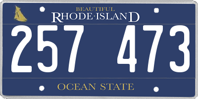 RI license plate 257473
