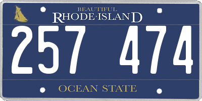 RI license plate 257474