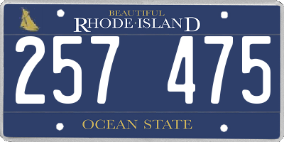 RI license plate 257475