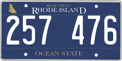 RI license plate 257476