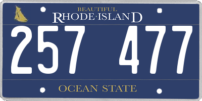 RI license plate 257477