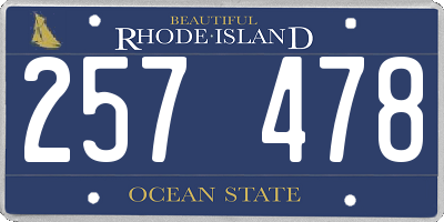 RI license plate 257478