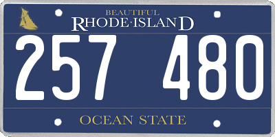 RI license plate 257480