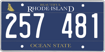 RI license plate 257481