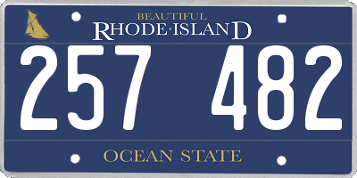 RI license plate 257482