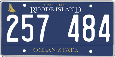 RI license plate 257484