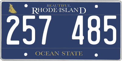 RI license plate 257485