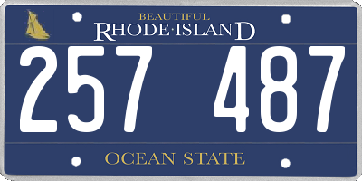 RI license plate 257487