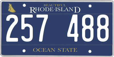 RI license plate 257488