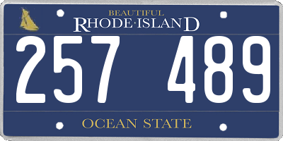 RI license plate 257489
