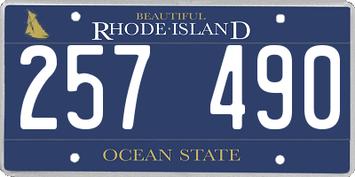 RI license plate 257490