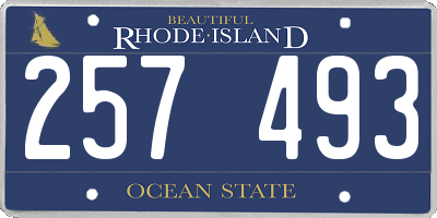 RI license plate 257493