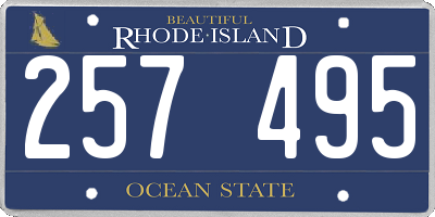 RI license plate 257495