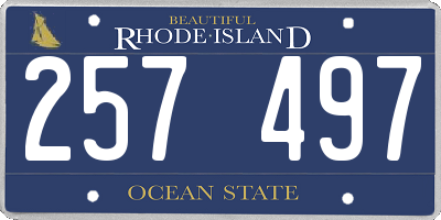 RI license plate 257497