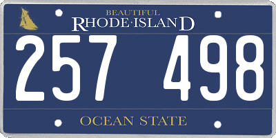 RI license plate 257498