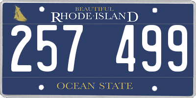 RI license plate 257499