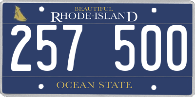 RI license plate 257500