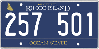RI license plate 257501
