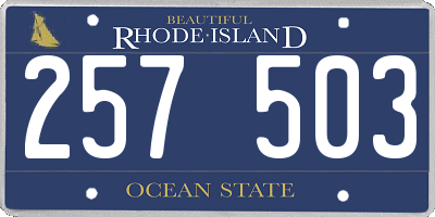 RI license plate 257503